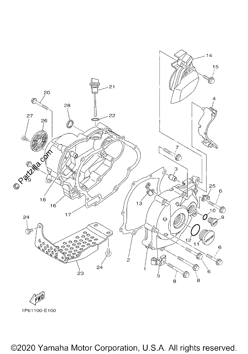 Diagrama de CRANKCASE COVER 1