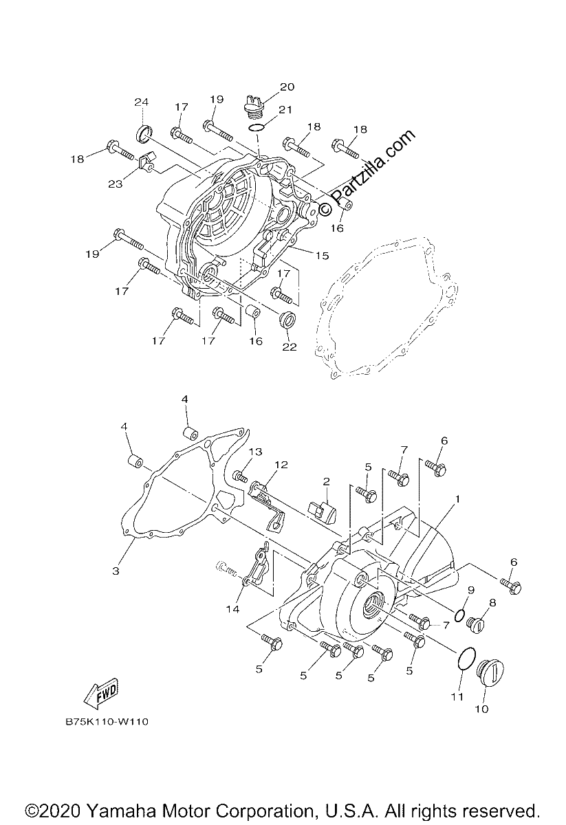 Diagrama de CRANKCASE COVER 1