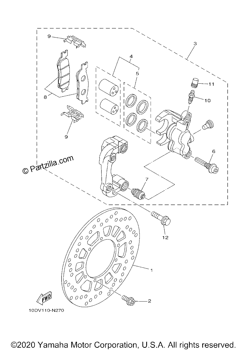 Diagrama de FRONT BRAKE CALIPER