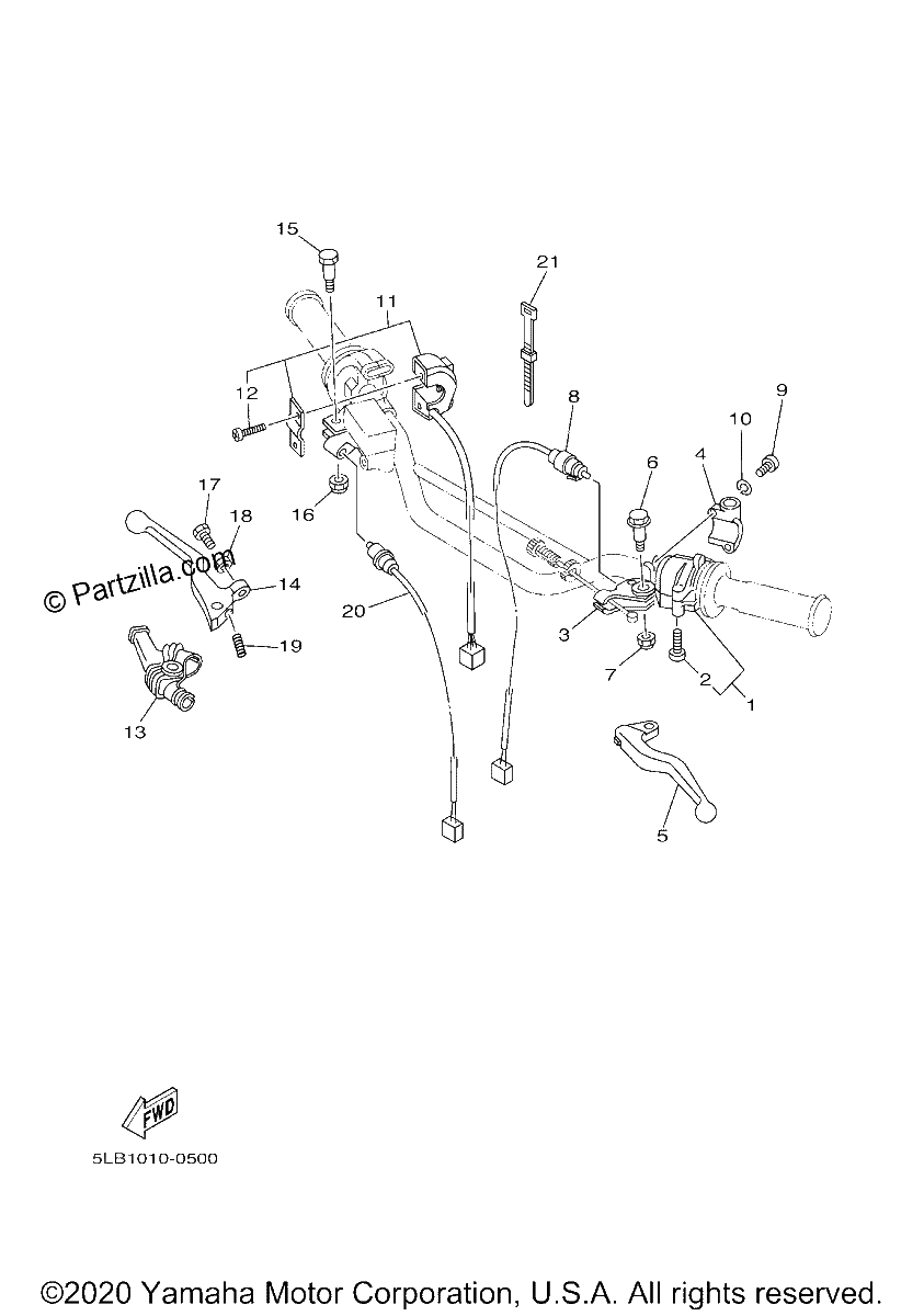 Diagrama de HANDLE SWITCH LEVER