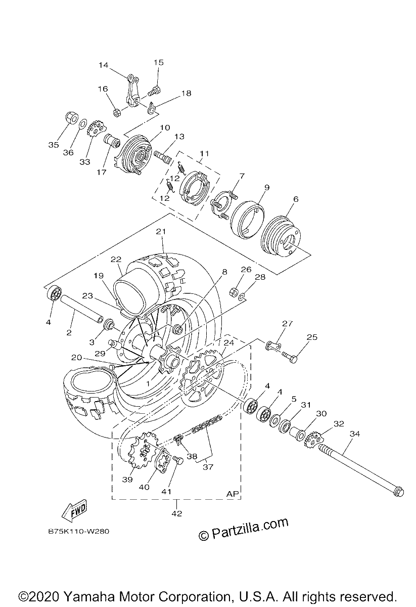 Diagrama de REAR WHEEL