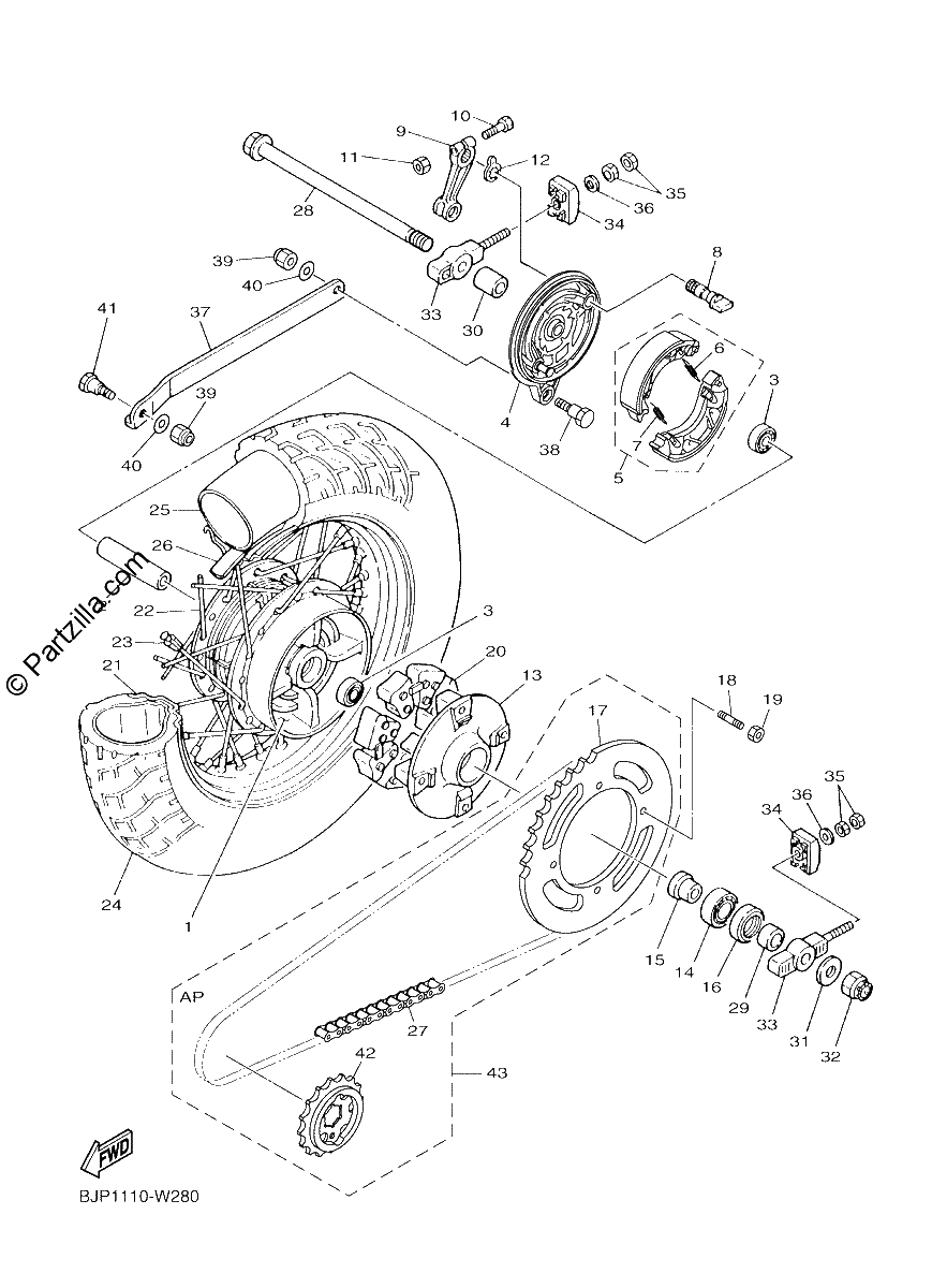 Diagrama de REAR WHEEL