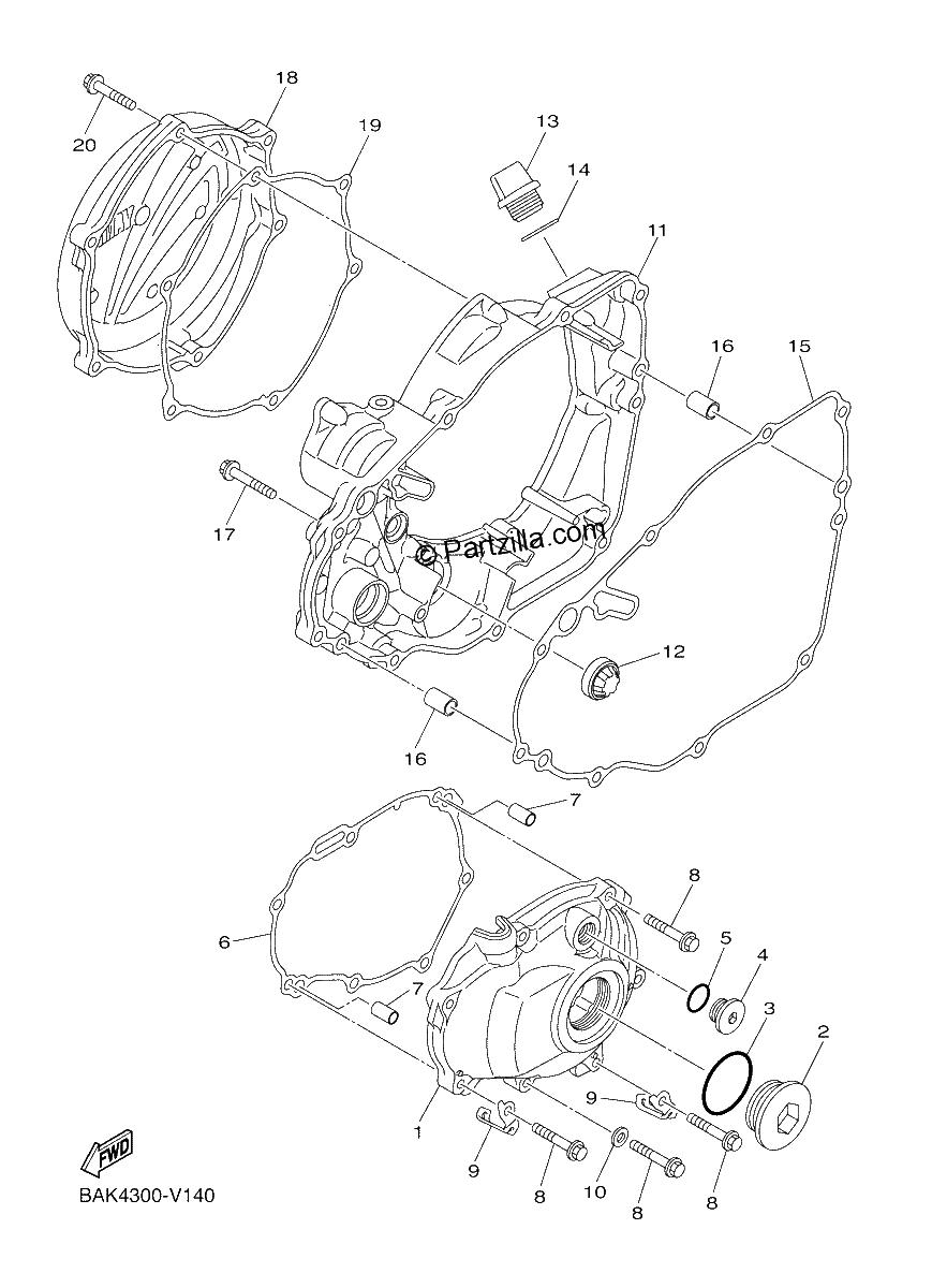 Diagrama de CRANKCASE COVER 1
