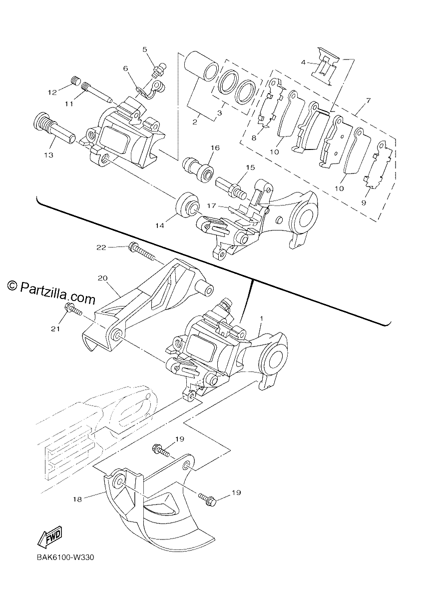 Diagrama de REAR BRAKE CALIPER