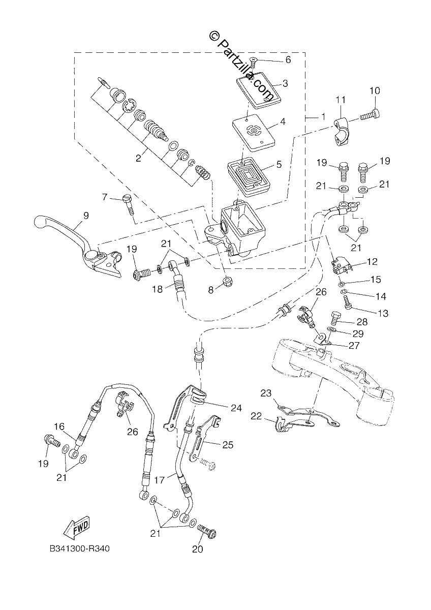 Diagrama de FRONT MASTER CYLINDER