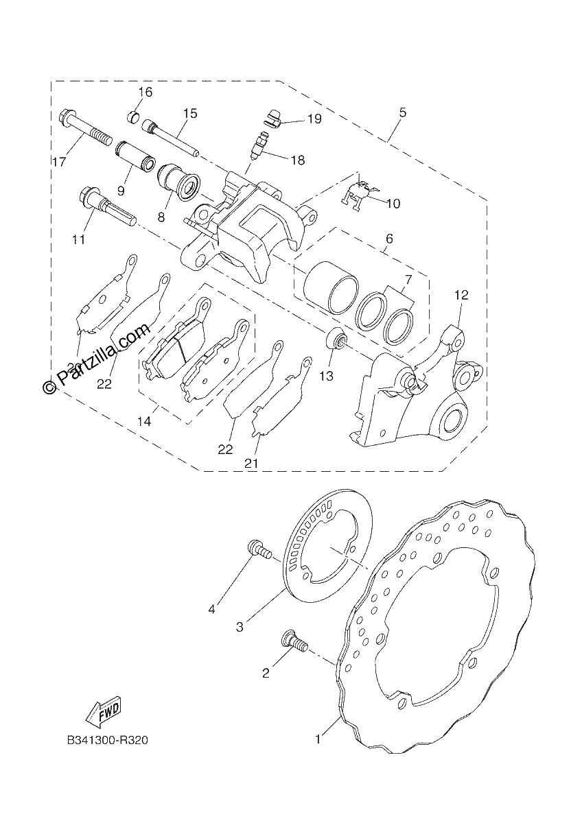 Diagrama de REAR BRAKE CALIPER
