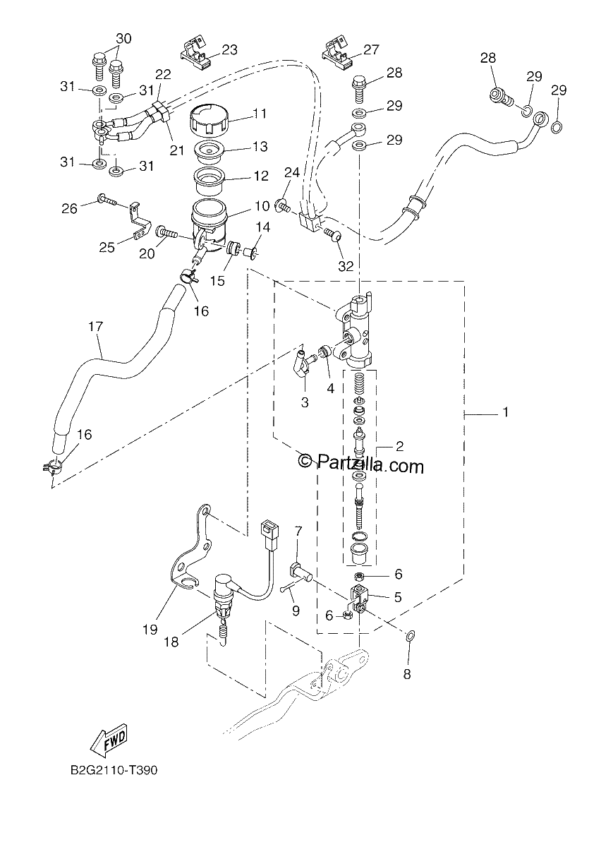 Diagrama de REAR MASTER CYLINDER
