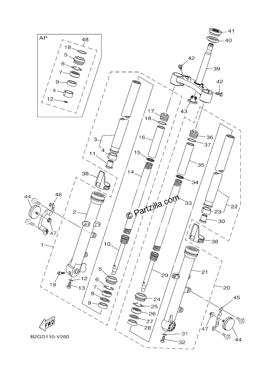Diagrama de FRONT FORK