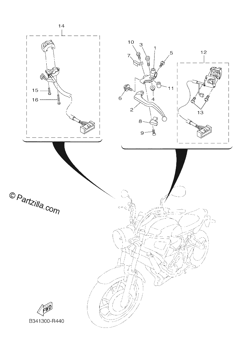 Diagrama de HANDLE SWITCH LEVER