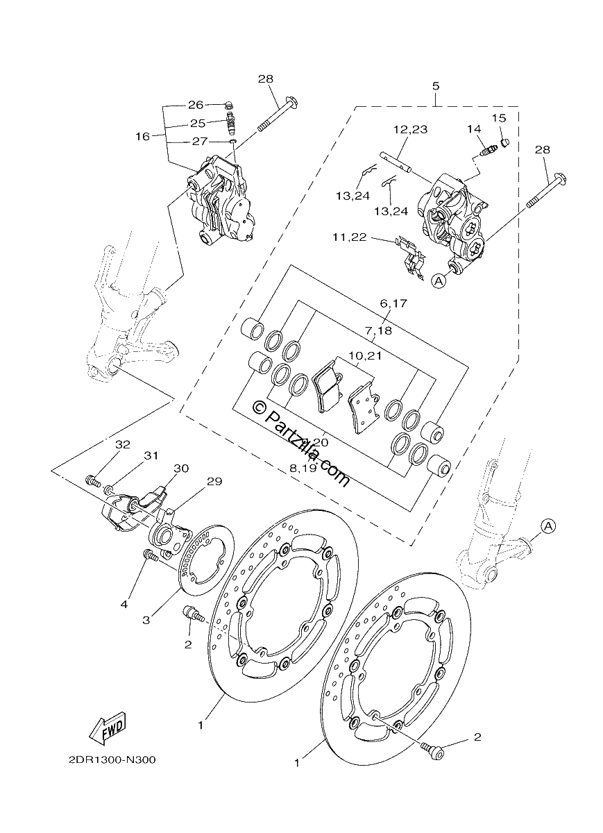 Diagrama de FRONT BRAKE CALIPER