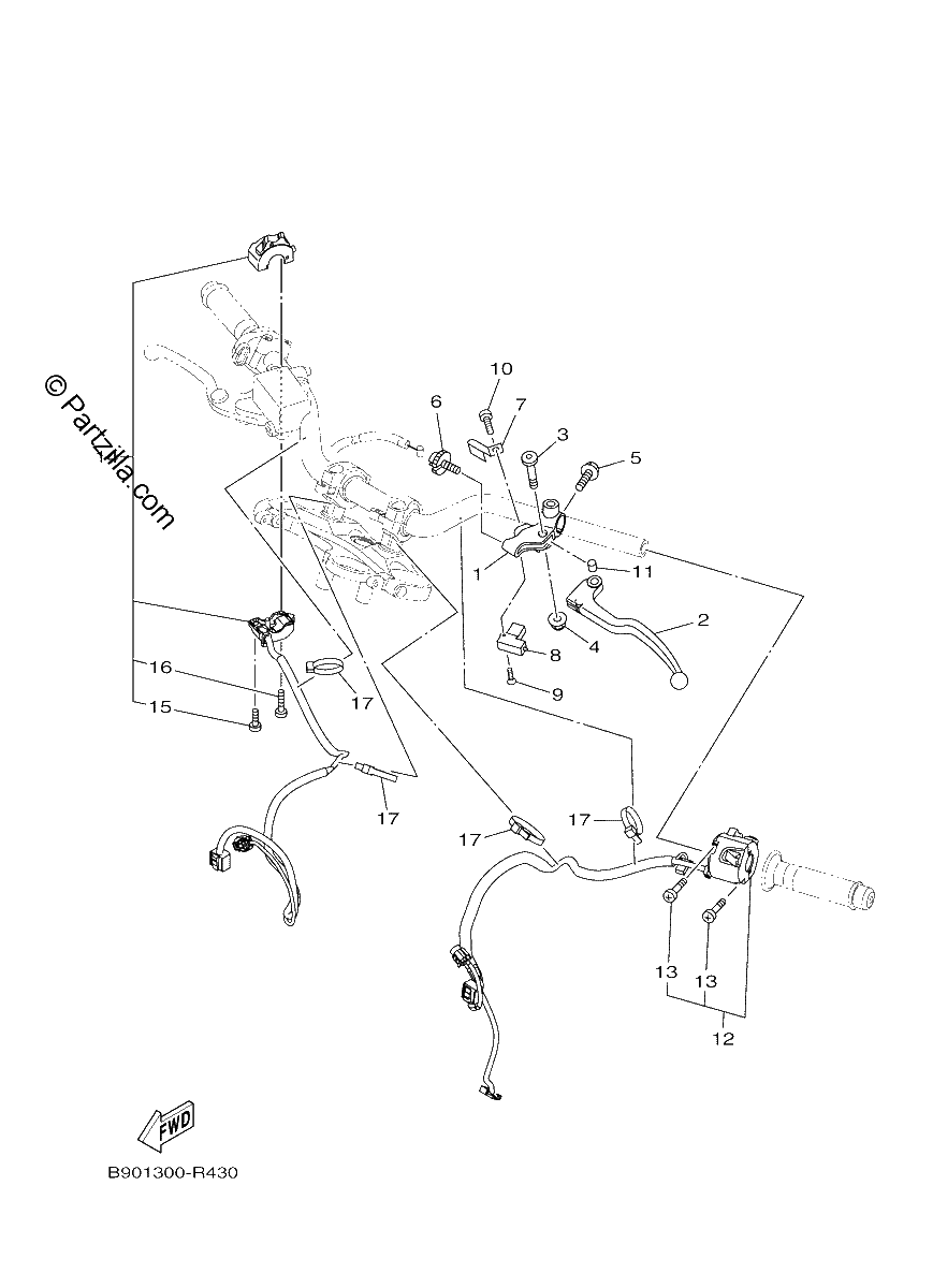 Diagrama de HANDLE SWITCH LEVER