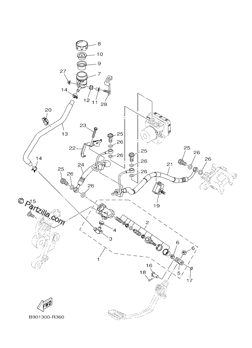 Diagrama de REAR MASTER CYLINDER