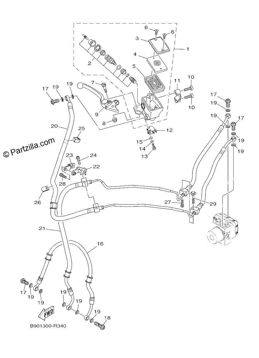 Diagrama de FRONT MASTER CYLINDER