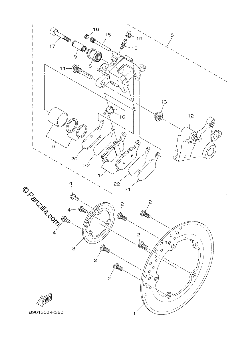 Diagrama de REAR BRAKE CALIPER