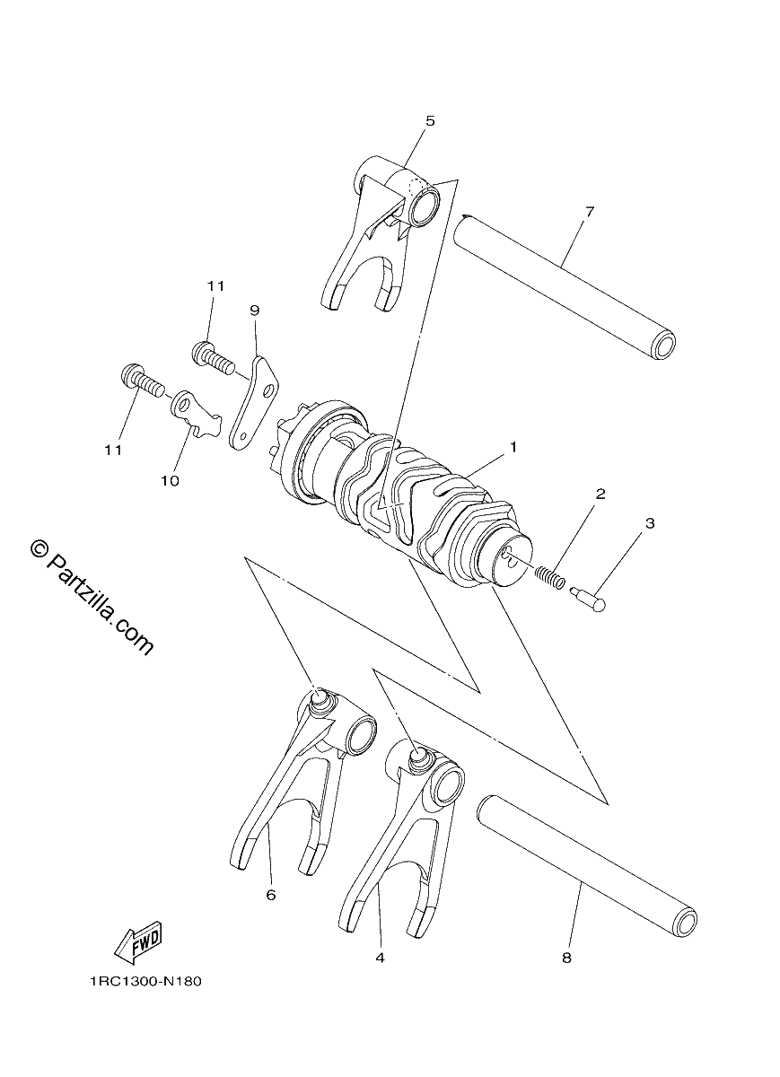 Diagrama de SHIFT CAM FORK