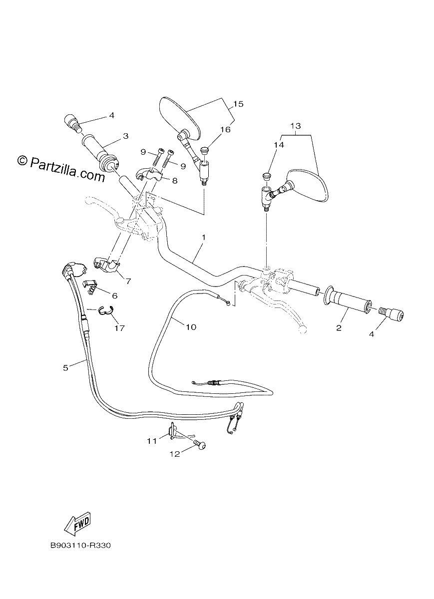 Diagrama de STEERING HANDLE CABLE