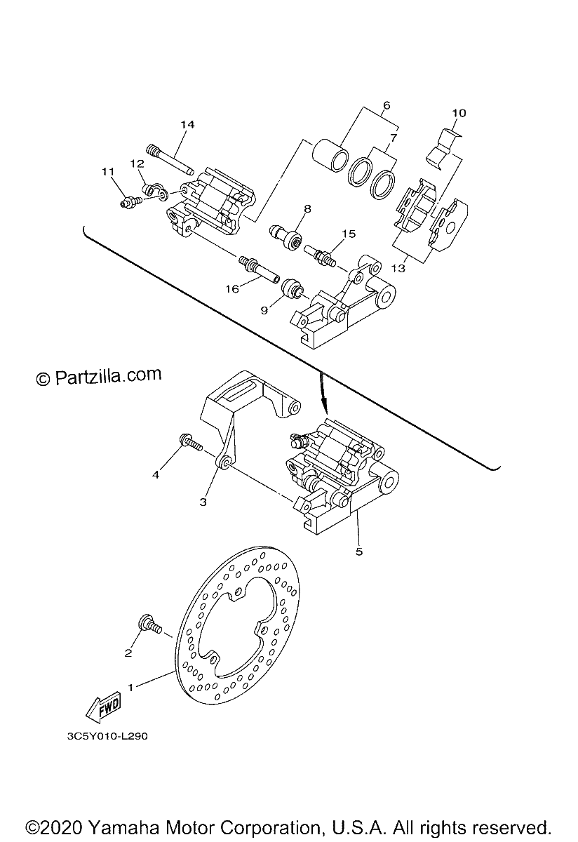 Diagrama de REAR BRAKE CALIPER