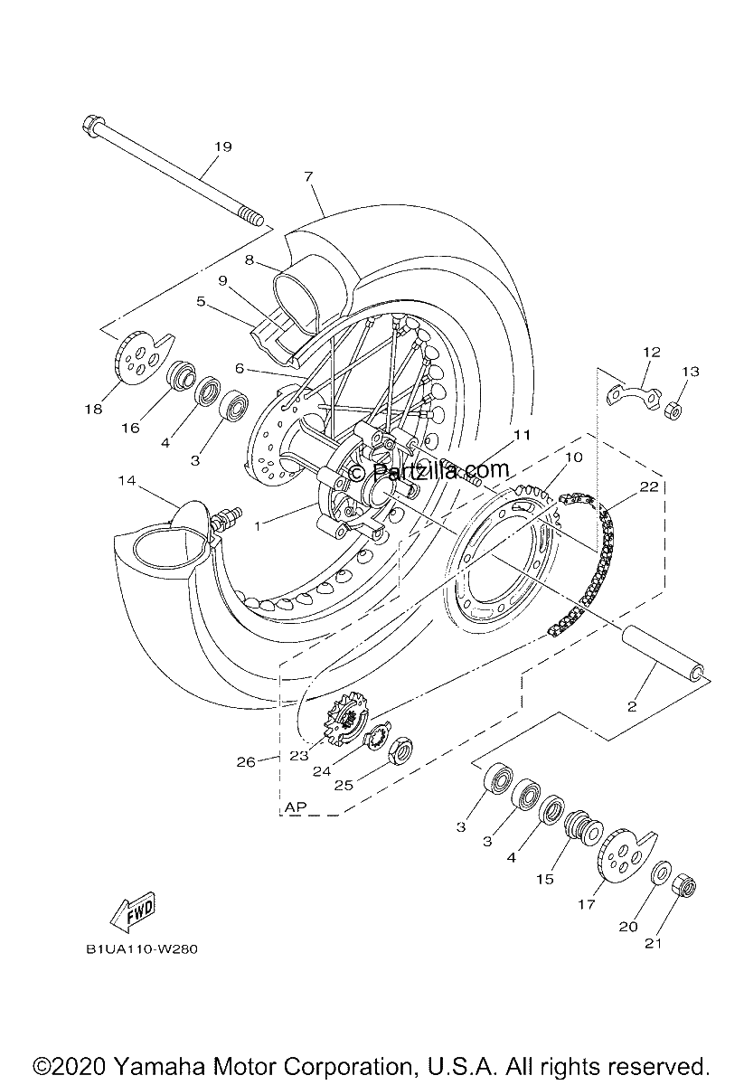 Diagrama de REAR WHEEL