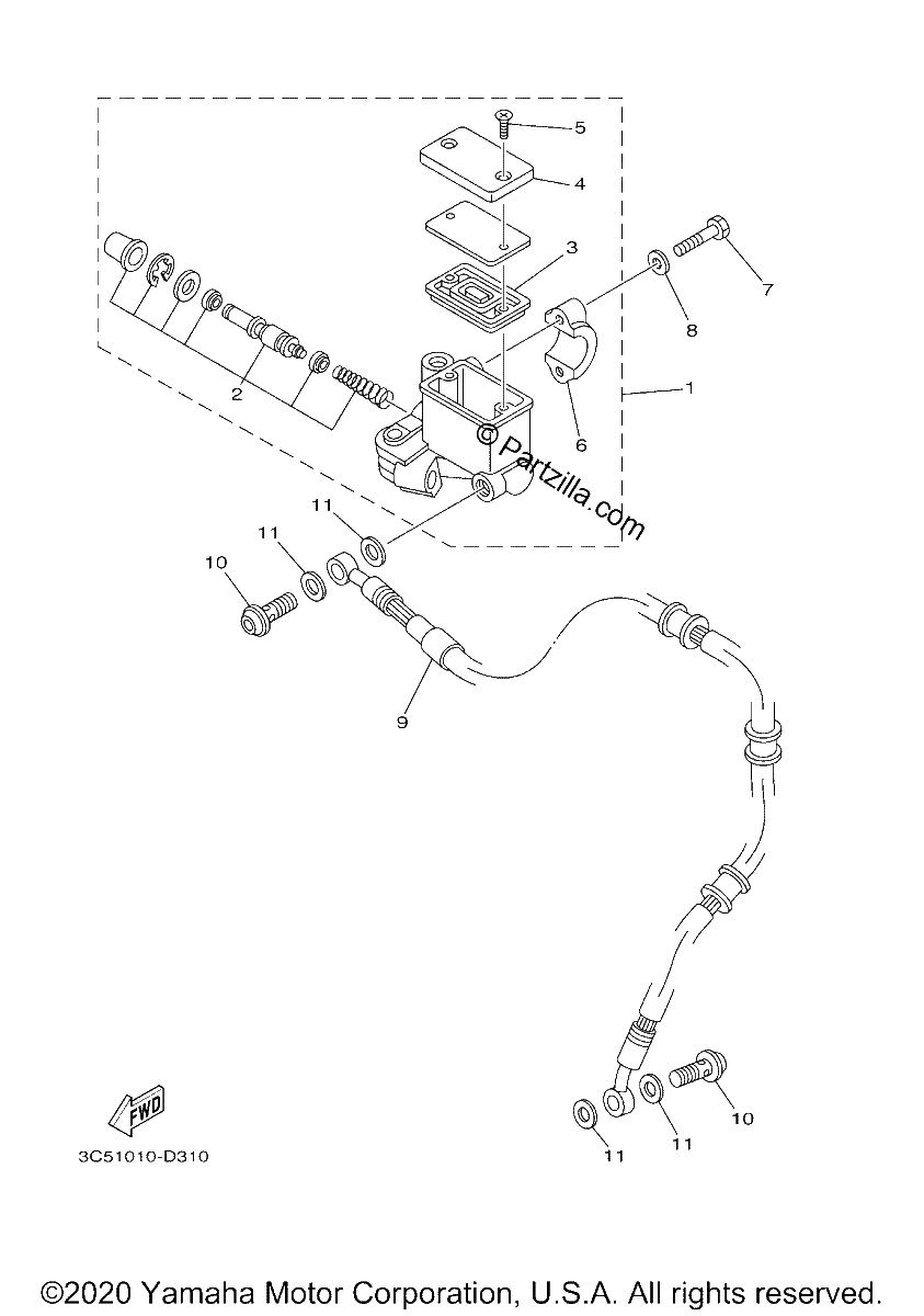 Diagrama de FRONT MASTER CYLINDER