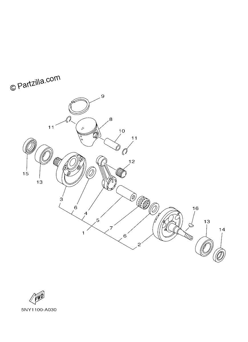 Diagrama de CRANKSHAFT PISTON