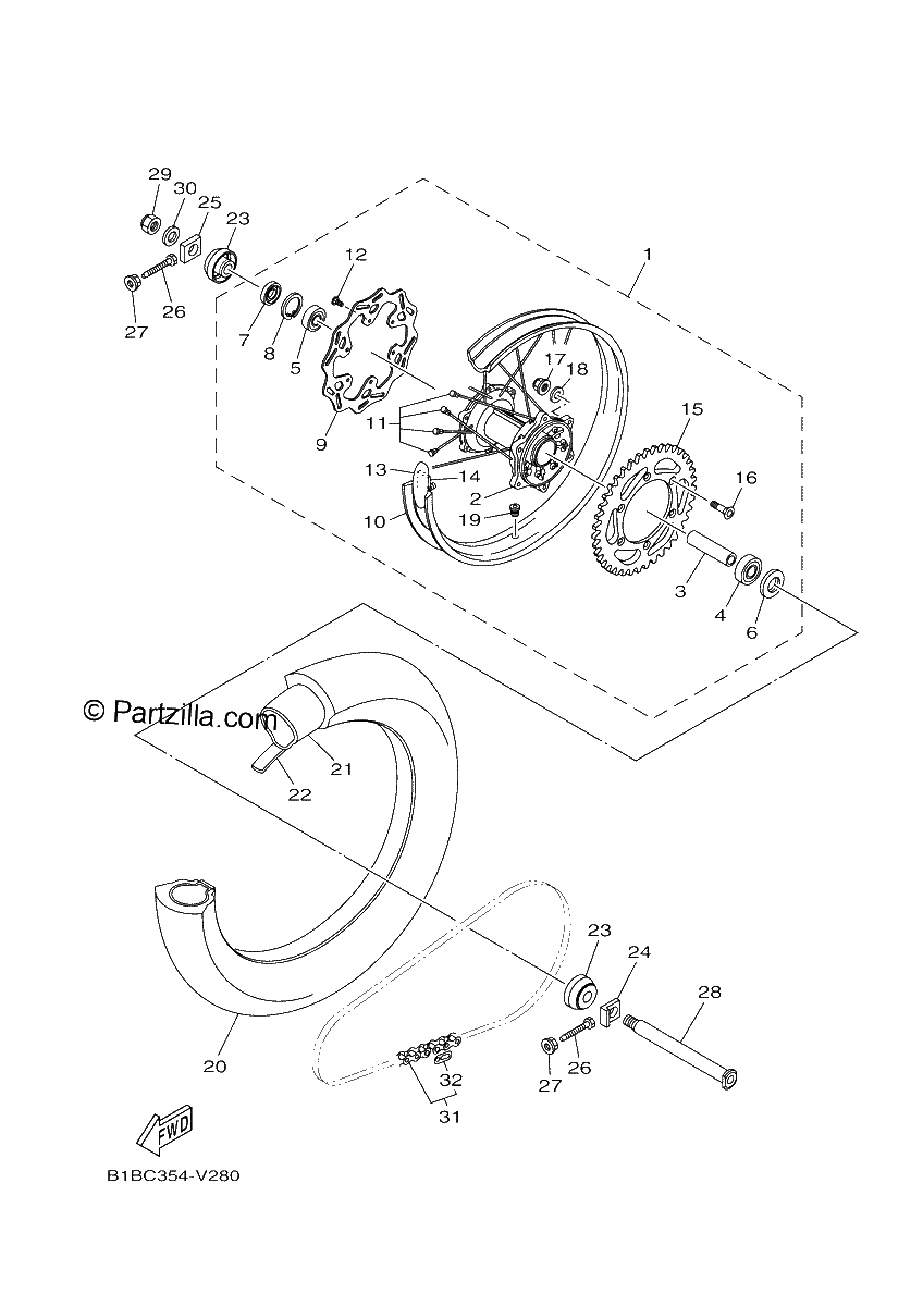 Diagrama de REAR WHEEL