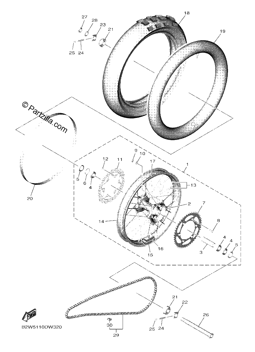 Diagrama de REAR WHEEL