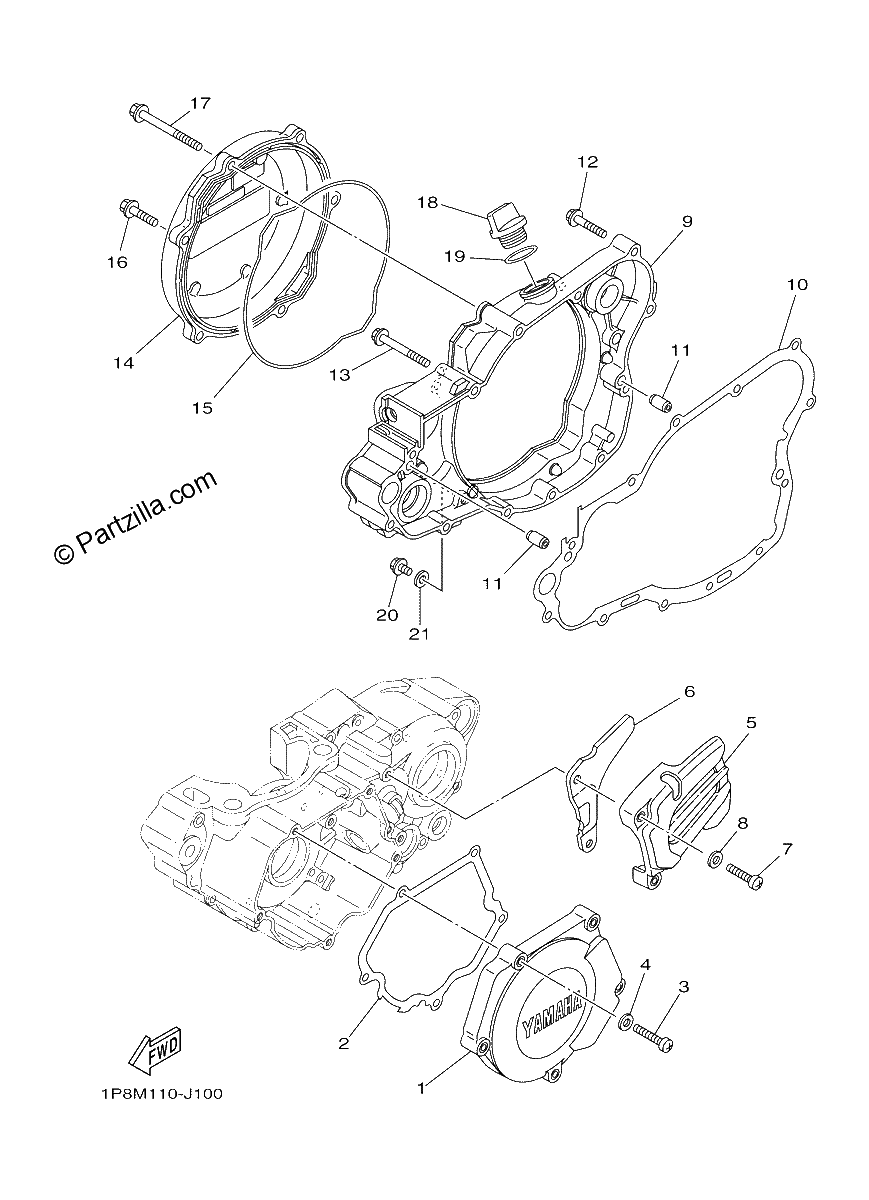 Diagrama de CRANKCASE COVER 1
