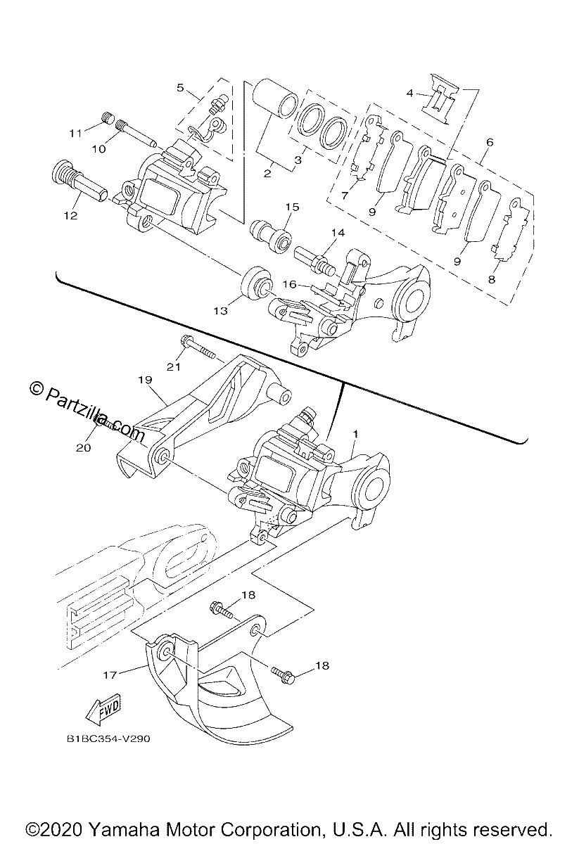 Diagrama de REAR BRAKE CALIPER