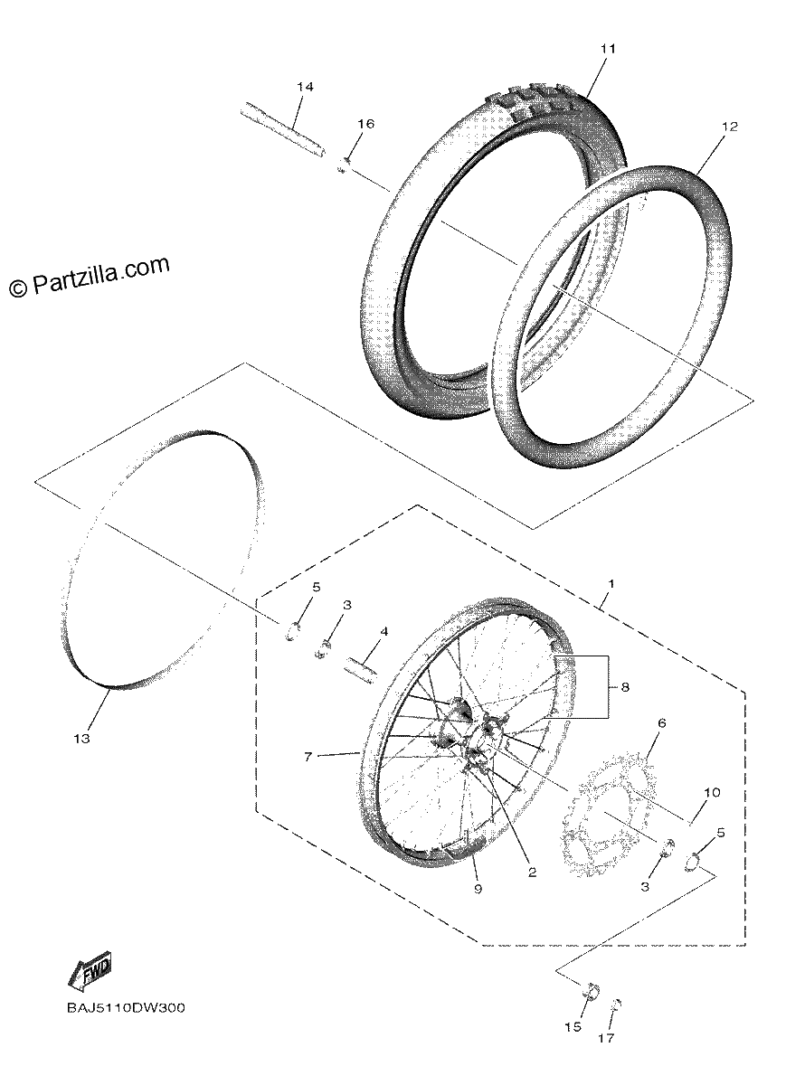 Diagrama de FRONT WHEEL