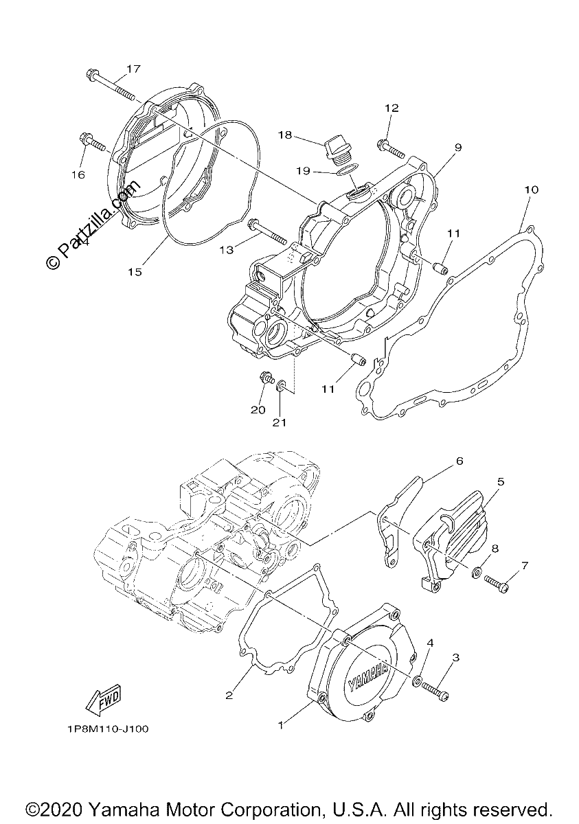 Diagrama de CRANKCASE COVER 1