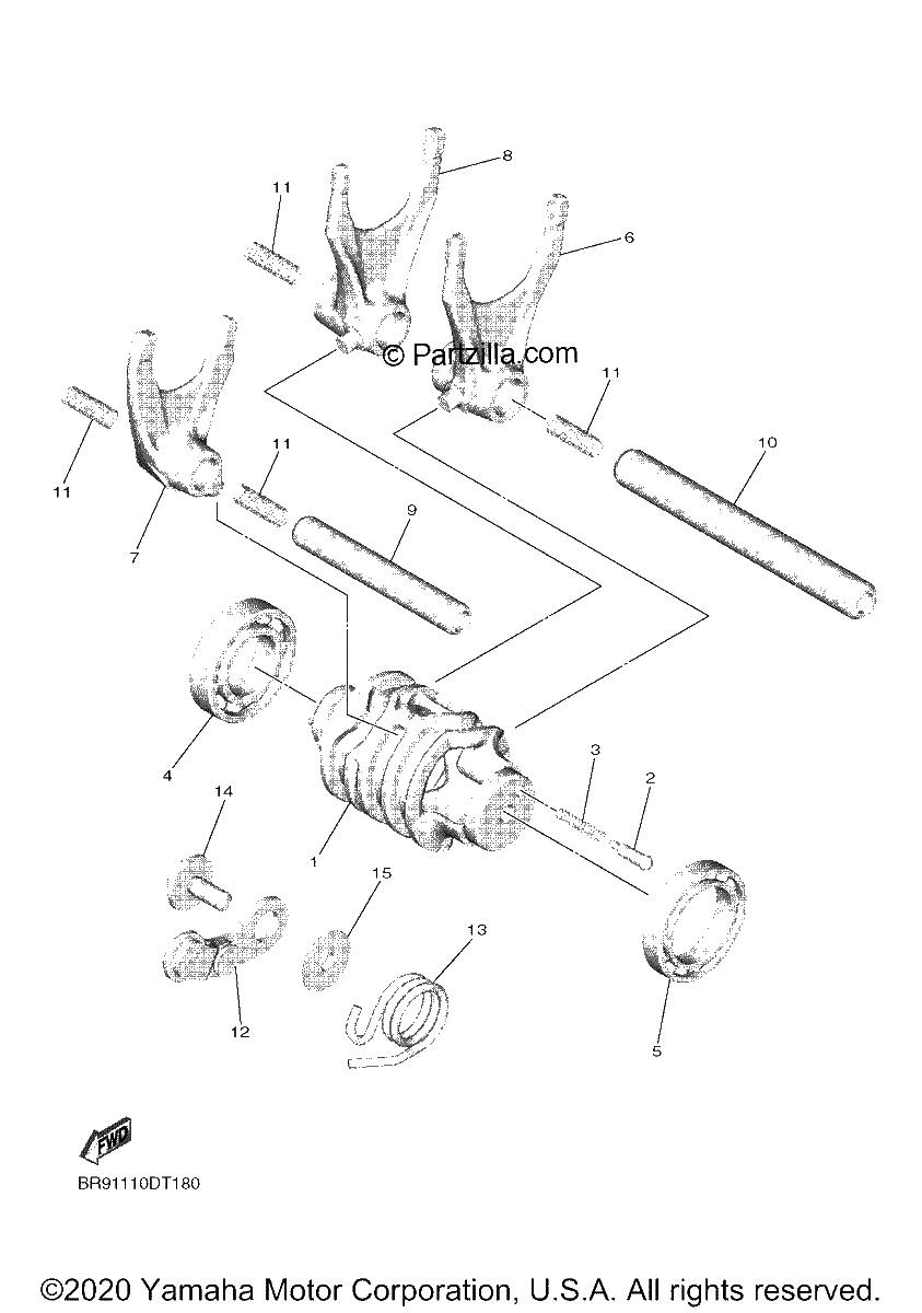 Diagrama de SHIFT CAM FORK