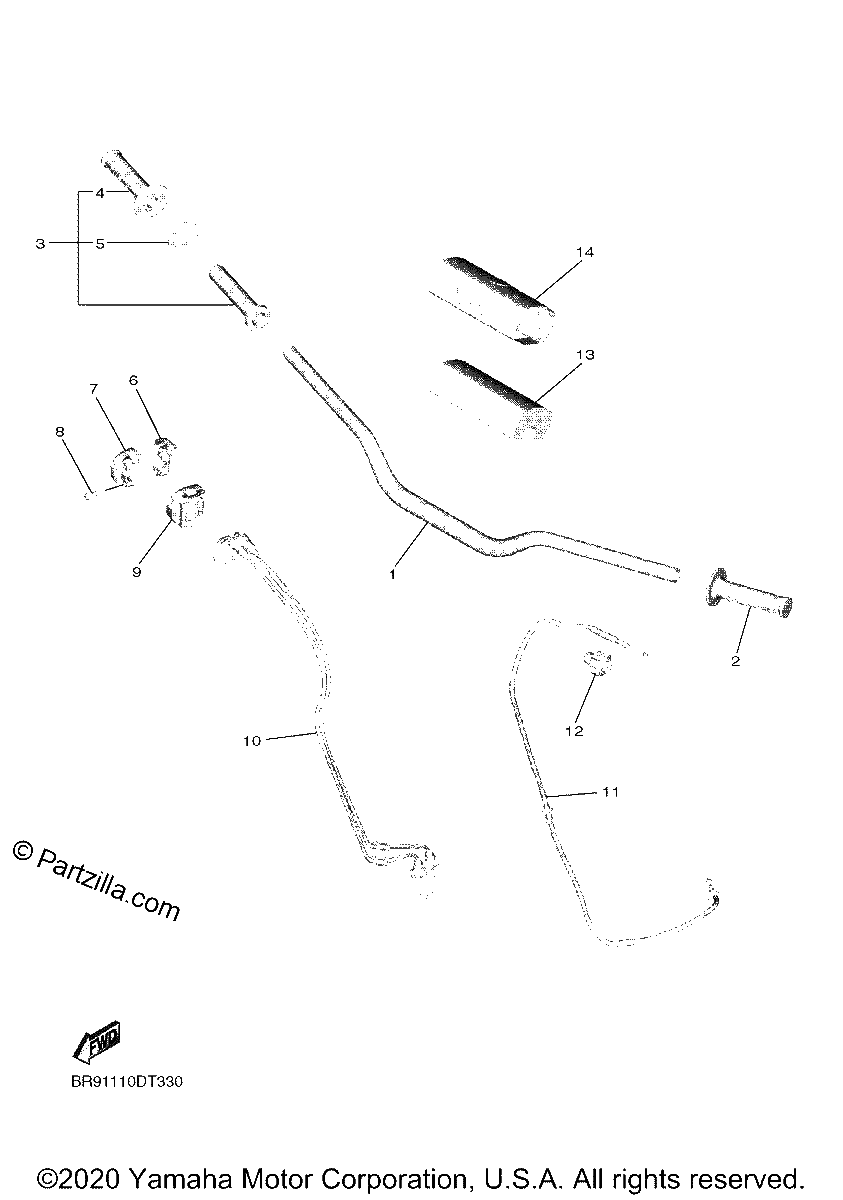 Diagrama de STEERING HANDLE CABLE