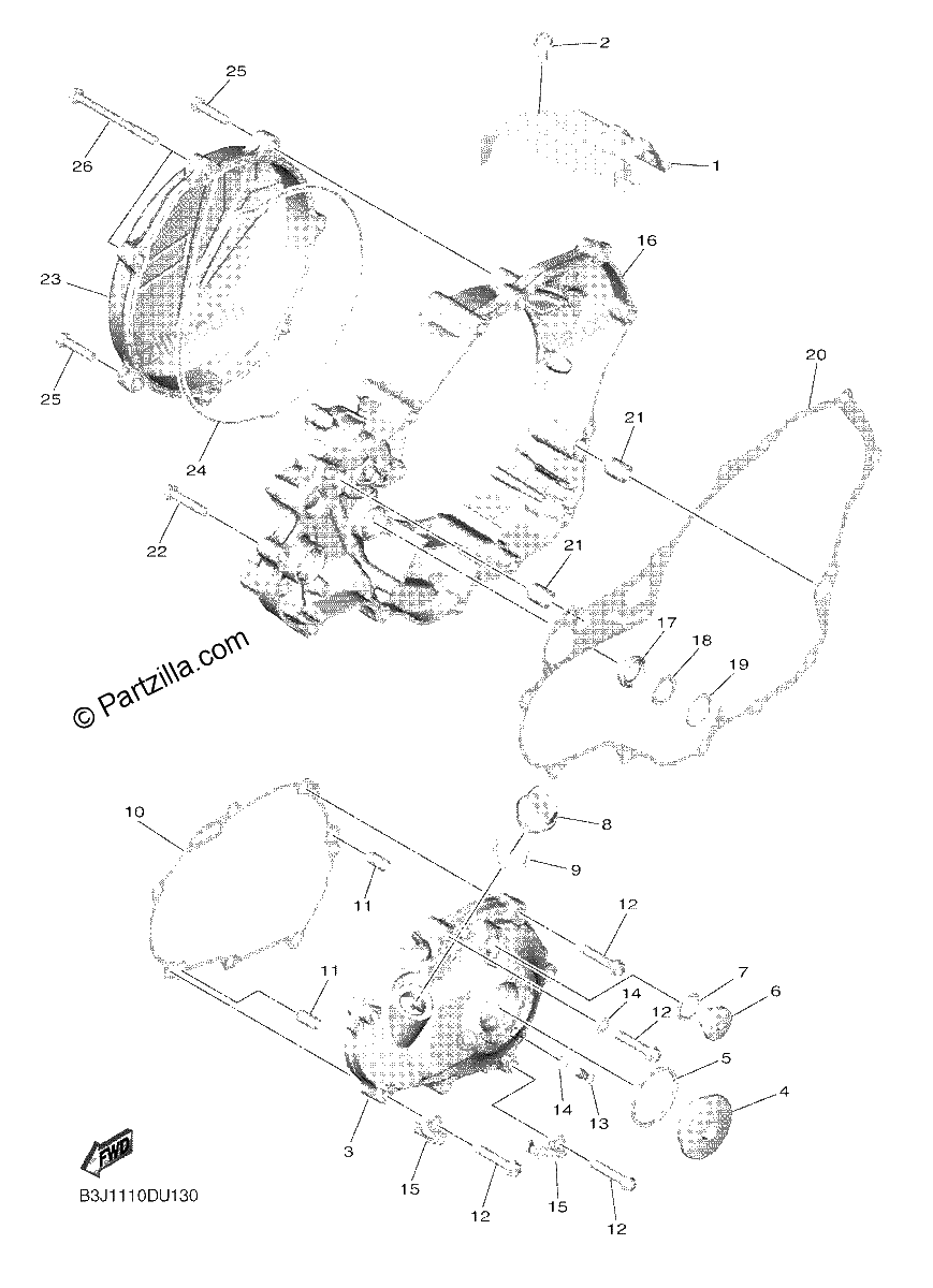 Diagrama de CRANKCASE COVER 1