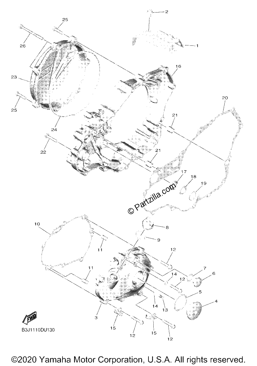 Diagrama de CRANKCASE COVER 1
