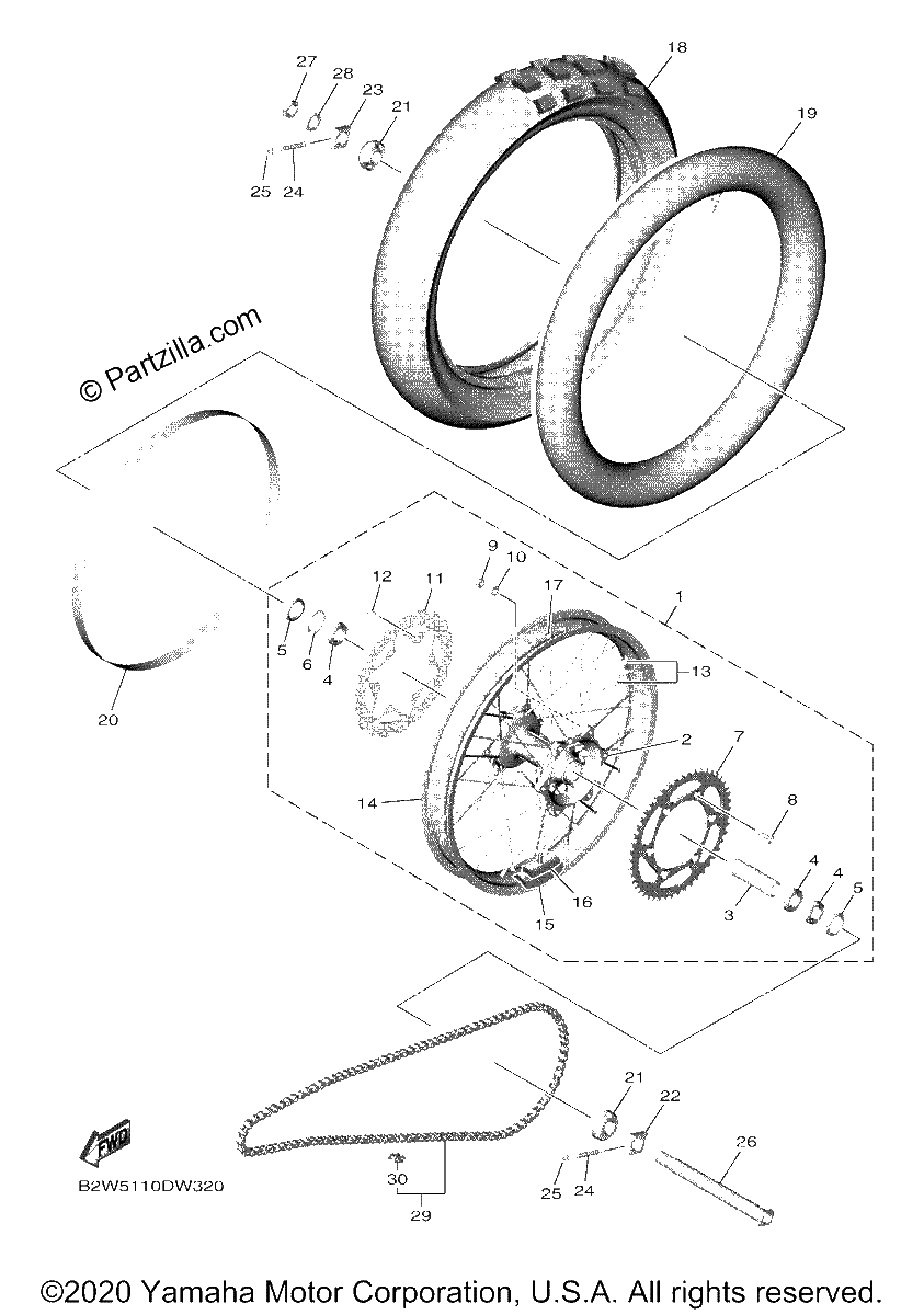 Diagrama de REAR WHEEL