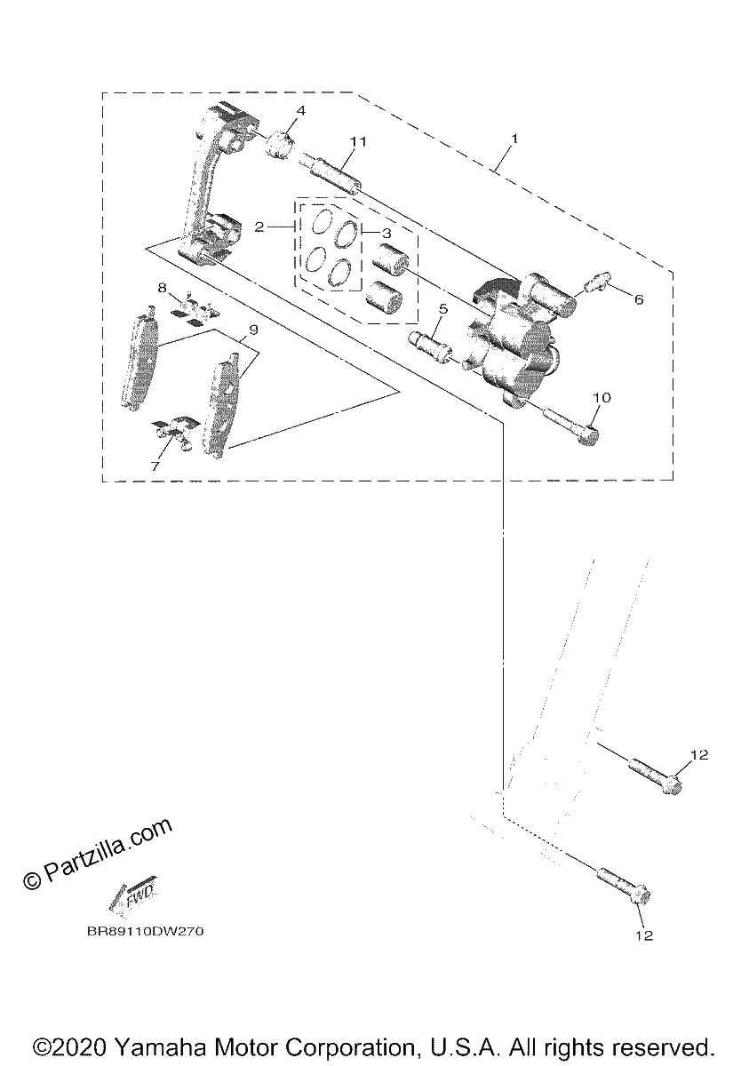 Diagrama de FRONT BRAKE CALIPER