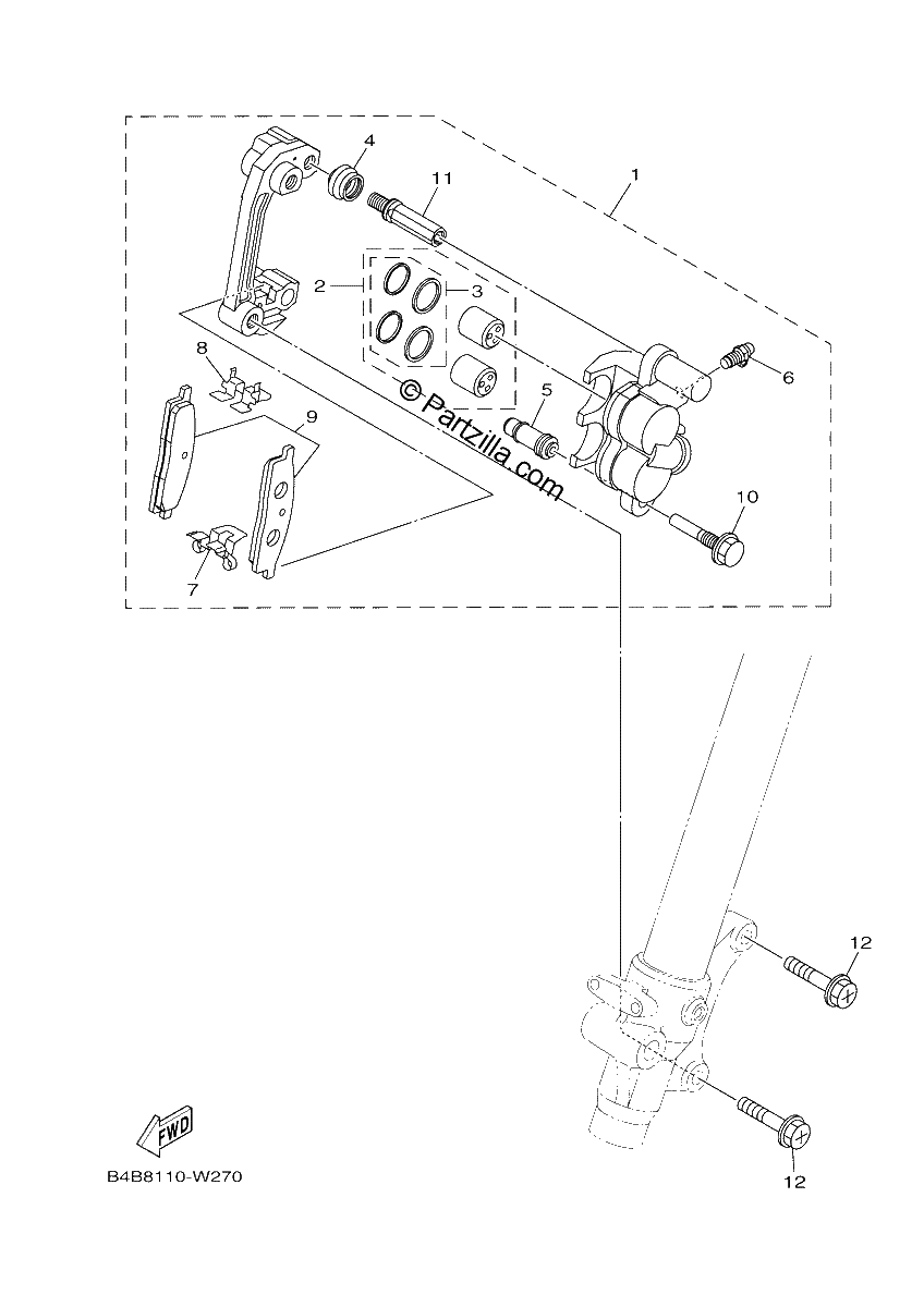 Diagrama de FRONT BRAKE CALIPER