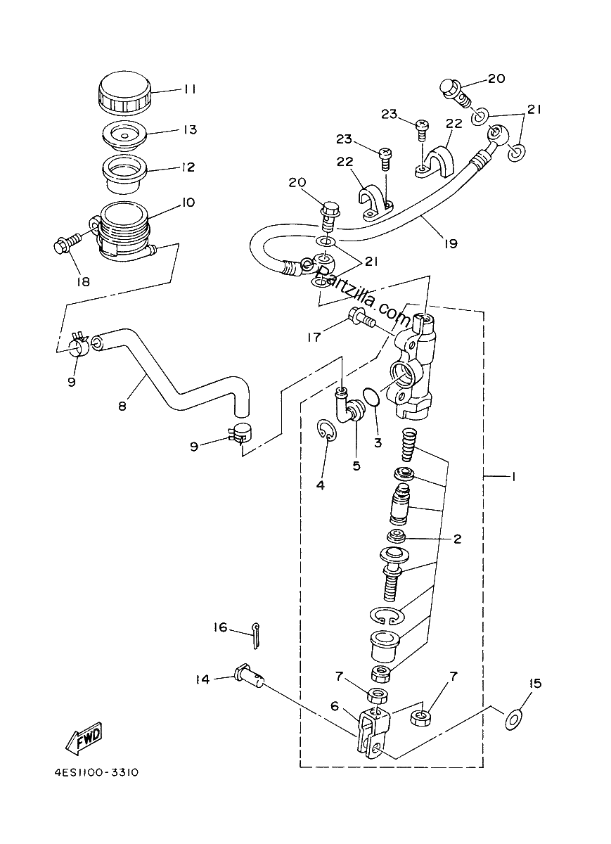 Diagrama de REAR MASTER CYLINDER