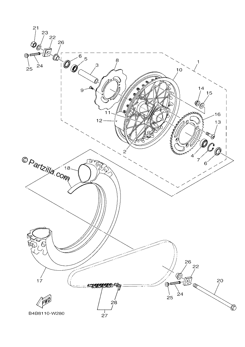 Diagrama de REAR WHEEL
