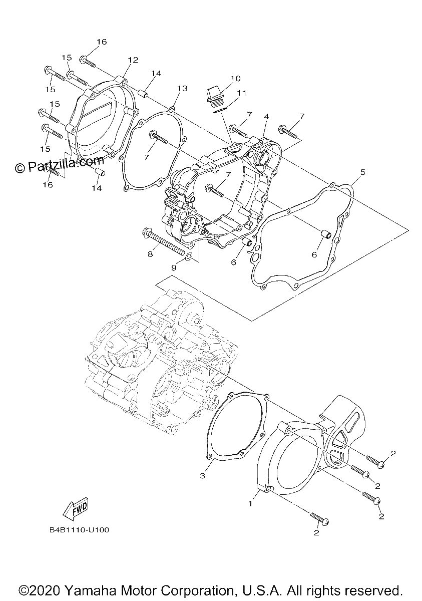 Diagrama de CRANKCASE COVER