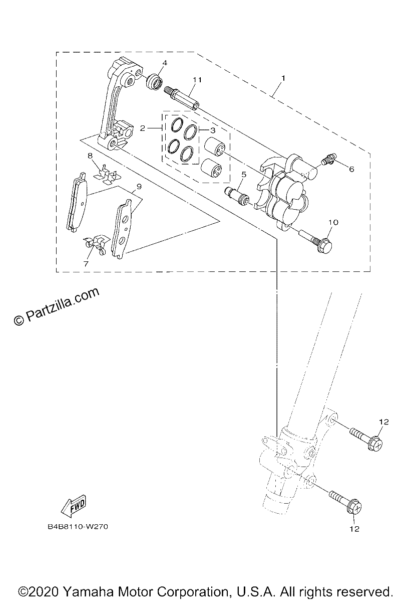 Diagrama de FRONT BRAKE CALIPER