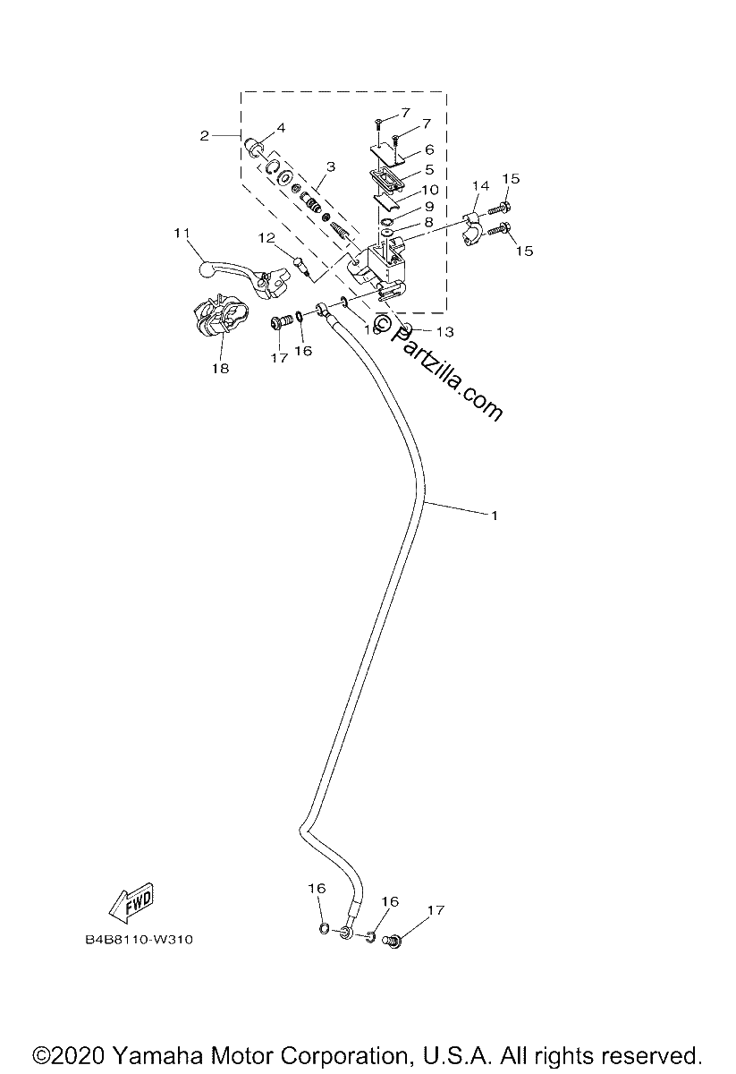 Diagrama de FRONT MASTER CYLINDER