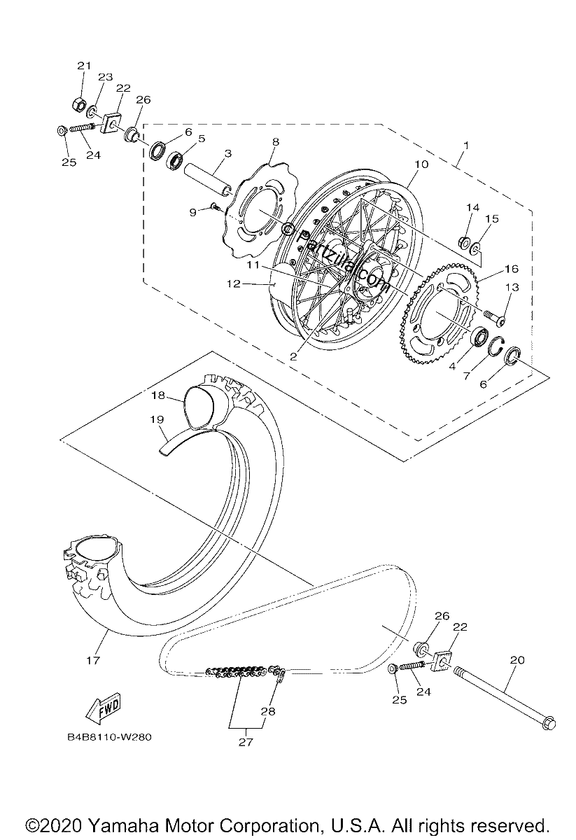 Diagrama de REAR WHEEL