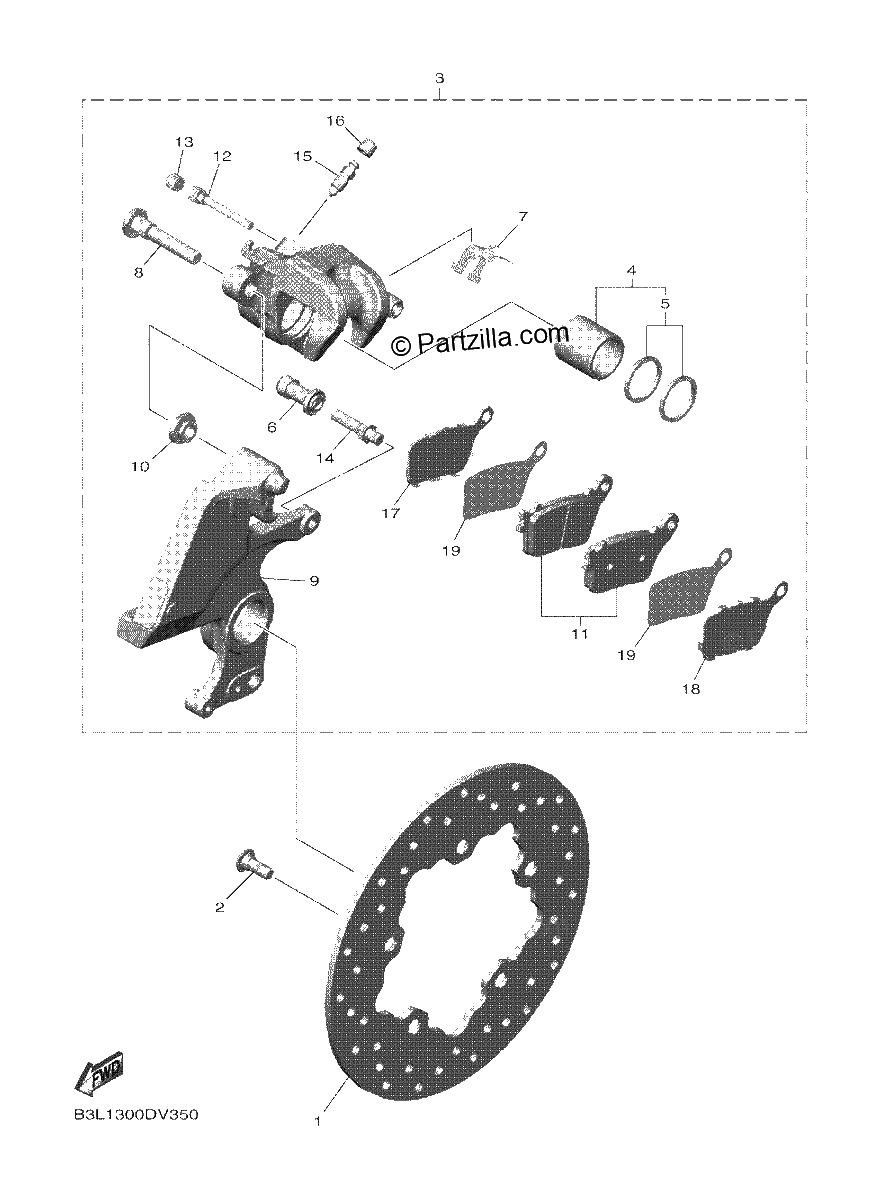 Diagrama de REAR BRAKE CALIPER