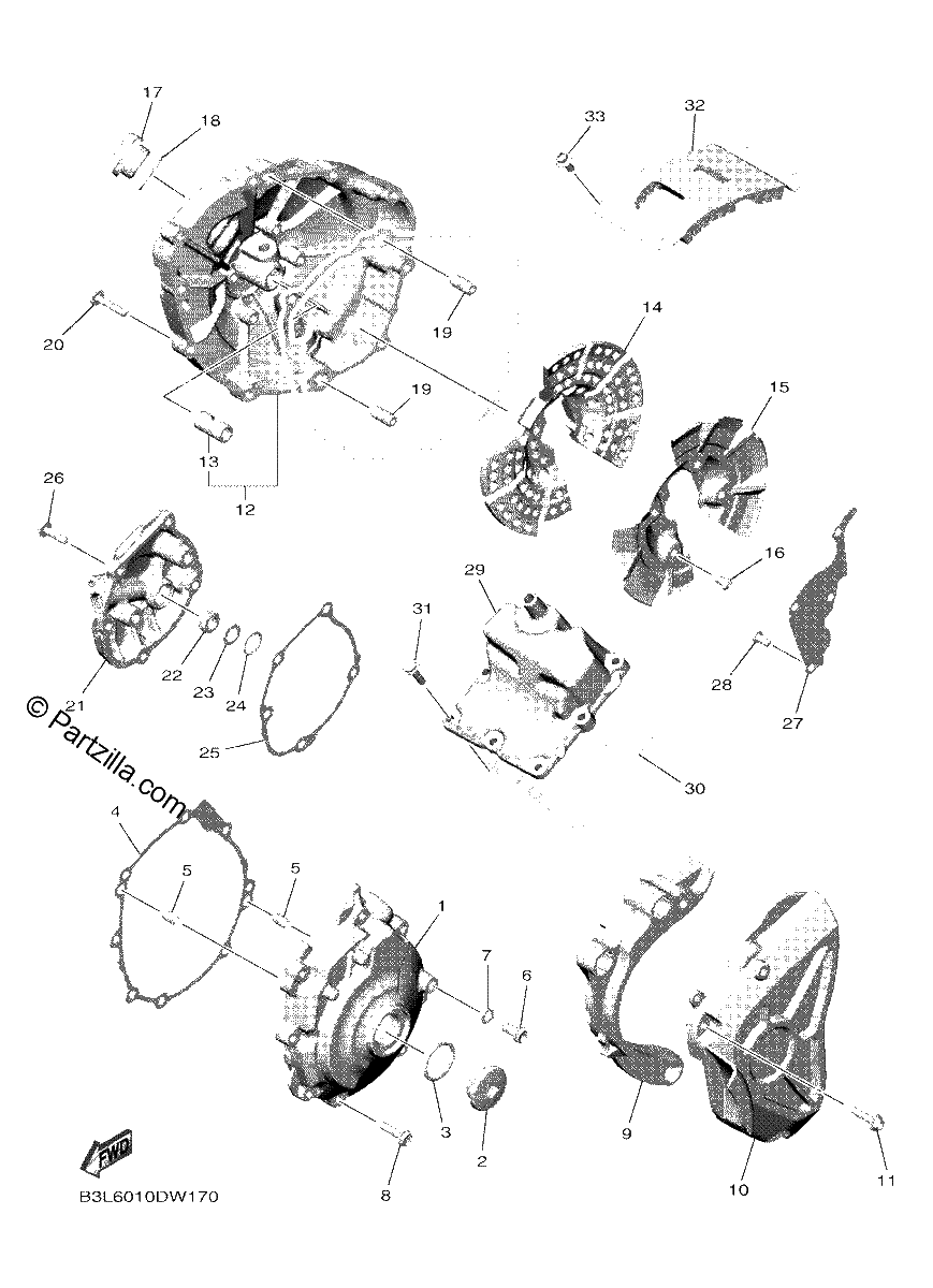 Diagrama de CRANKCASE COVER 1