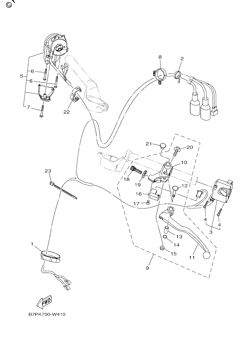 Diagrama de HANDLE SWITCH LEVER