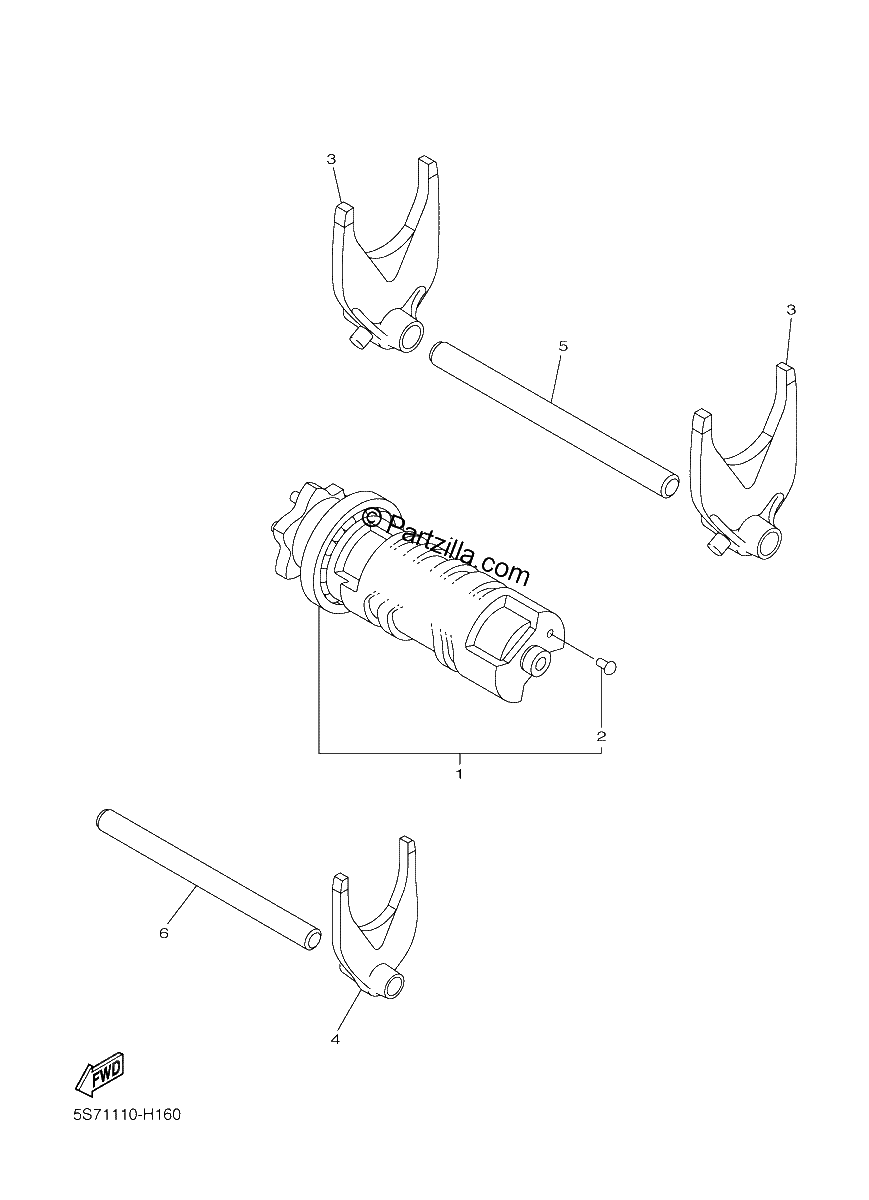 Diagrama de SHIFT CAM FORK