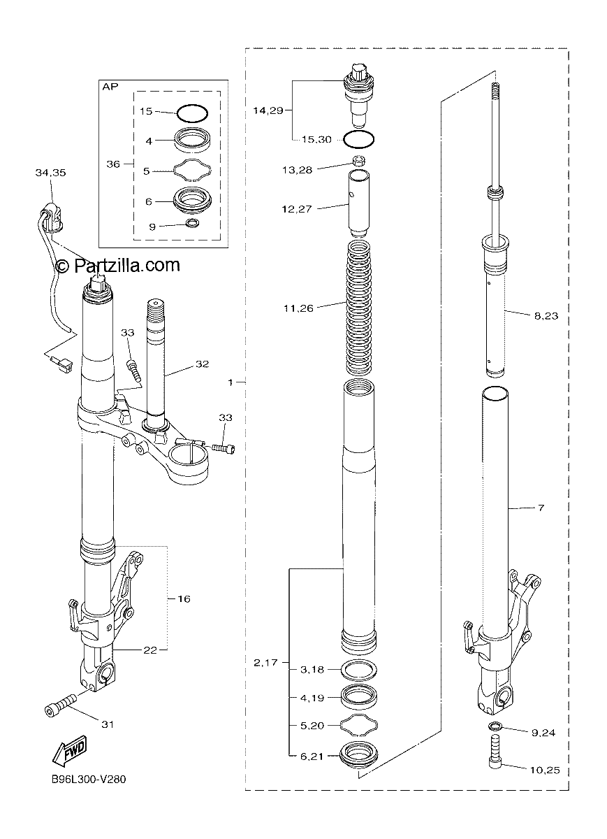 Diagrama de FRONT FORK