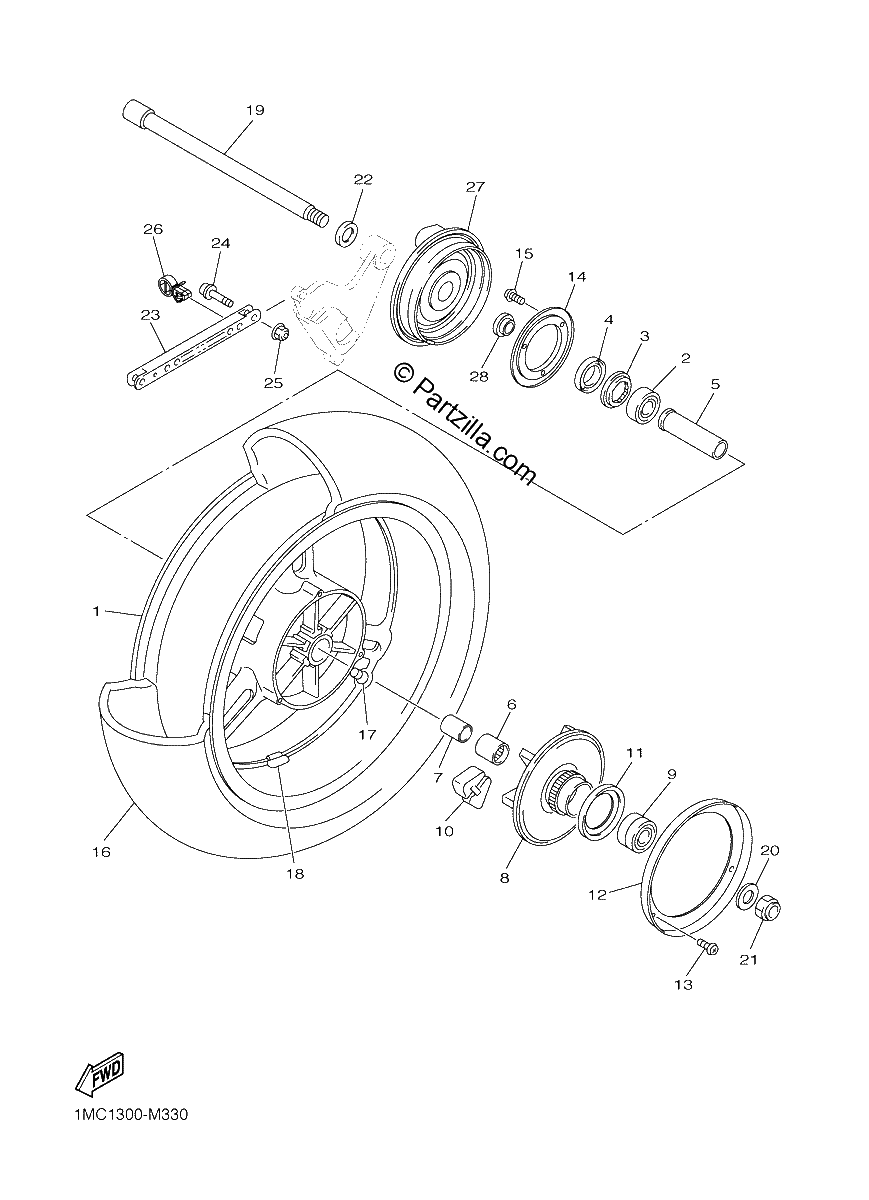 Diagrama de REAR WHEEL