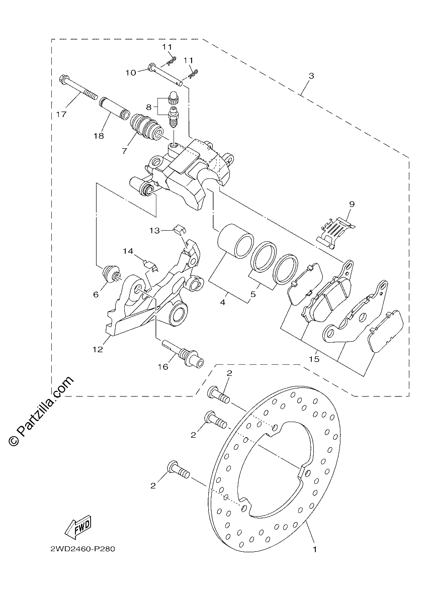 Diagrama de REAR BRAKE CALIPER